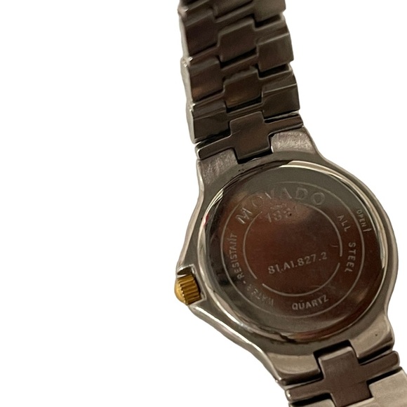 MOVADO Ladies 2-TONE STAINLESS STEEL BLACK DIAL 81.A1.827.2 SWISS QUARTZ WATCH - Picture 8 of 8